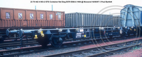 23 70 442 4 003-2 STS Container flat Diag E578 EWA A 1984 @ Mossend 87-08-16 © Paul Bartlett w