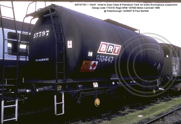 BRT57797 = 10447 Esso Class B Petroleum tank @ Peterborough 87-08-14 � Paul Bartlett w