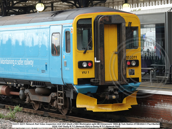 153311 52311 Network Rail Video Inspection Unit VIU1 [built c1983 Workington split HB Kilmarnock 1990] @ York Station 2024-08-07 © Paul Bartlett [4w]