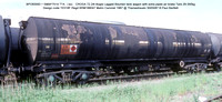 BPO83593 = SMBP7514 TTA (sic) CRODA Bogie Lagged Bitumen tank wagon Design code TE018F @ Thameshaven 87-05-30 � Paul Bartlett w
