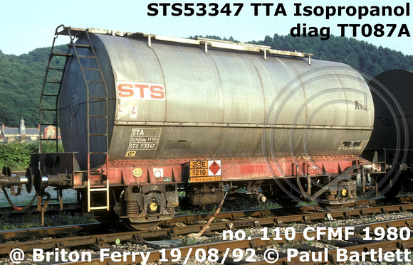 STS53347 TTA Isopropanol  Diag TT087A @ Briton Ferry 92-08-19
