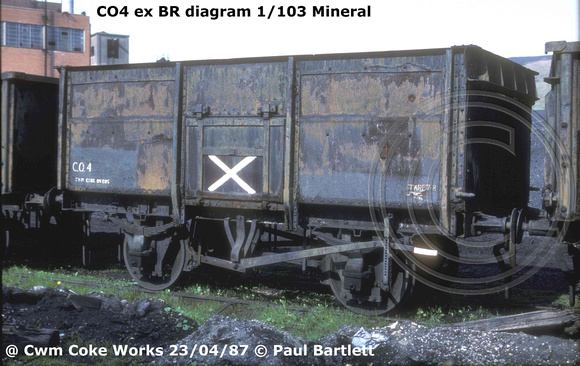 CO4 Diag 1/103 Cwm coke works internal user mineral wagons