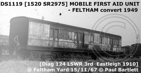 DS1119 mobile first aid unit @ Feltham Marshalling Yard 67-11-15 © Paul Bartlett