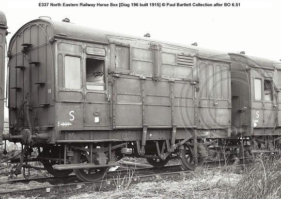 E337 NERly Horse Box [Diag 196 built 1915] � Paul Bartlett Collection