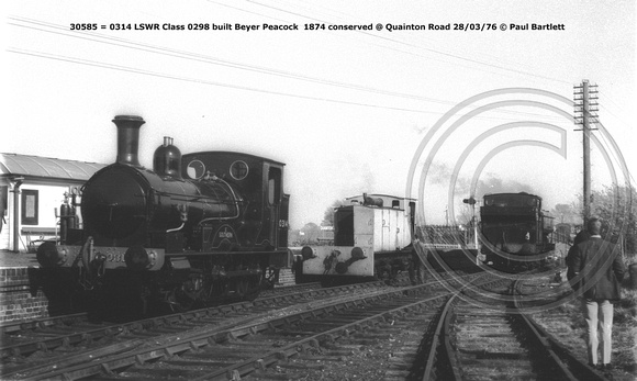 30585 = 0314 LSWR Class 0298 conserved @ Quainton Road 76-03-28 © Paul Bartlett [3w]