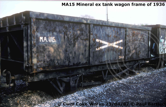 MA.015. Cwm coke works internal user mineral wagons