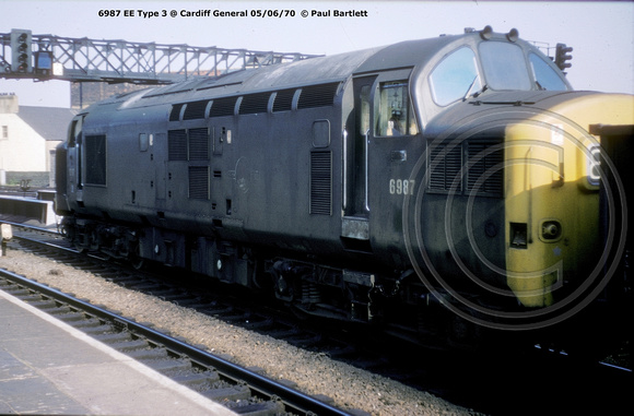 6987 EE Type 3  @ Cardiff General 70-06-05 © Paul Bartlett w