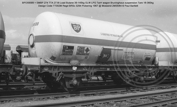 BPO59589 = SMBP 274 TTA LPG Tank wagon @ Mossend 84-05-28 � Paul Bartlett w