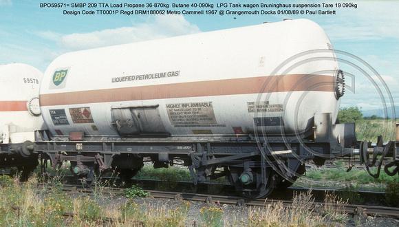 BPO59571= SMBP 209 TTA LPG Tank wagon @ Grangemouth Docks 89-08-01� Paul Bartlett w