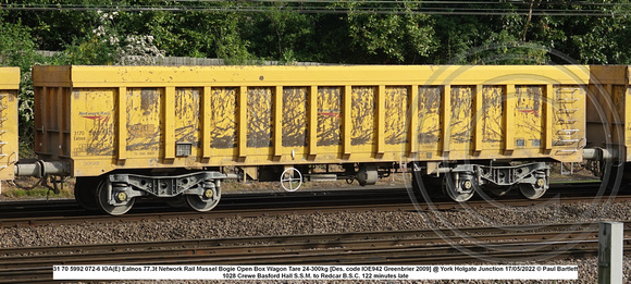 31 70 5992 072-6 IOA(E) Ealnos Network Rail Mussel Bogie Open Box Wagon [Greenbrier 2009] @ Holgate Junction 2022 05-17 © Paul Bartlett w