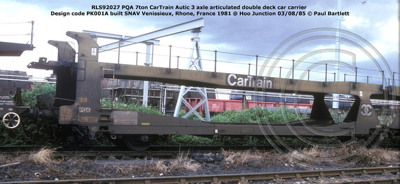 RLS92027 PQA Cartrain @ Hoo Junction 85-08-03 © Paul Bartlett w