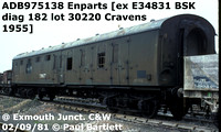 ADB975138 Enparts at Exmouth Junct. C&W 81-09-02