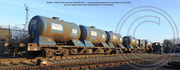 642049 + 642031 FEAF Rail head treatment train @ York Holgate Network Rail Depot 2014-12-28 © Paul Bartlett w