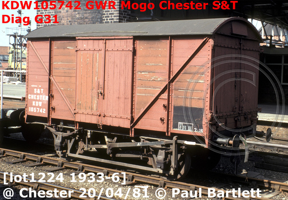 KDW105742 GWR Mogo at Chester Station 81-04-20