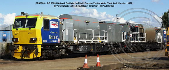 DR98955   DR98905 Windhoff MPV @ York Holgate Network Rail Depot 2014-07-27 � Paul Bartlett [2w]
