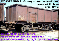 BR 21ton rebuilt mineral wagons - 1 door non renumber MDO