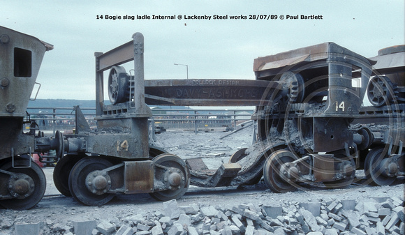 14 Bogie slag ladle @ Lackenby 89-07-28 © Paul Bartlett w