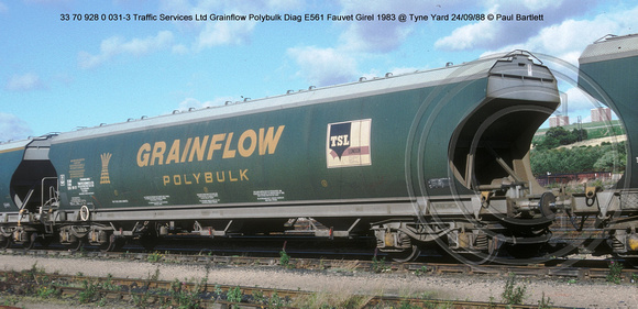 33 70 928 0 031-3 TSL Grainflow Polybulk @ Tyne Yard 88-09-24 � Paul Bartlett w