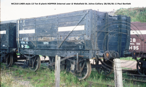 WC310 NCB HOPPER Internal user @ Wakefield St. Johns Colliery 81-06-28 © Paul Bartlett w