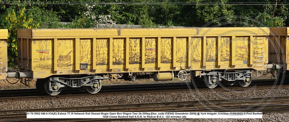 31 70 5992 048-6 IOA(E) Ealnos Network Rail Mussel Bogie Open Box Wagon [Greenbrier 2009] @ Holgate Junction 2022 05-17 © Paul Bartlett w