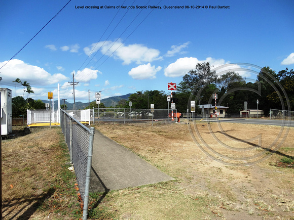 Level crossing at Cairns of Kurunda Scenic Railway, Queensland 06-10-2014 � Paul Bartlett DSC07304