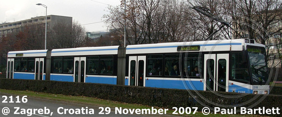 2116   tram @ Zagreb Croatia 2007-11-29