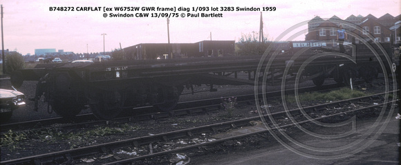 B748272 CARFLAT @ Swindon C&W 75-09-13 © Paul Bartlett w