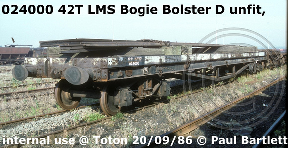 024000 LMS Bogie Bolster D at Toton 86-09-20