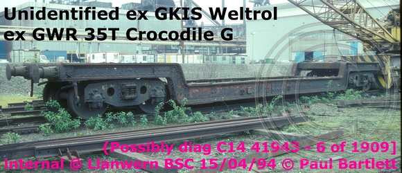 Unidentified ex GKIS Weltrol Crocodile G Internal @ Llanwern BSC 94-04-15 [05]