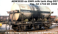 ADW3035 ex GWR milk tank diag O57