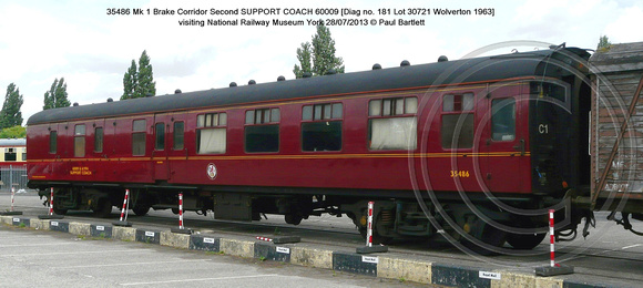 35486 Mk 1 Brake Corridor 2nd SUPPORT COACH @ NRM, York 2013-07-28 � Paul Bartlet [2w]