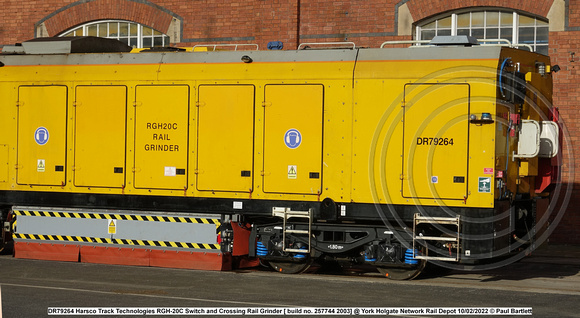 DR79264 Harsco Track Technologies RGH-20C Switch and Crossing Rail Grinder [ build no. 257744 2003] @ York Holgate Network Rail Depot 2022-02-10 © Paul Bartlett [4w]