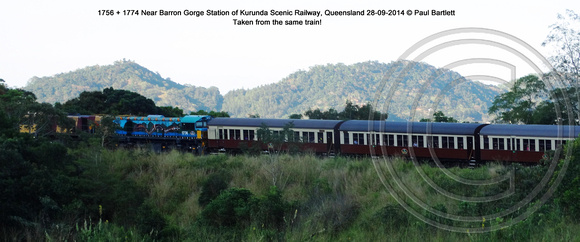 1756   1774 Near Barron Gorge Station of Kurunda Scenic Railway, Queensland 28-09-2014 � Paul Bartlett DSC06348