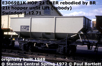 LNER 21ton steel hopper wagons rebodied by BR HTO