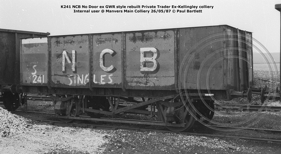 K241 NCB ex Private Trader GWR style Internal user @ Manvers Main Colliery 87-05-26 © Paul Bartlett [2w