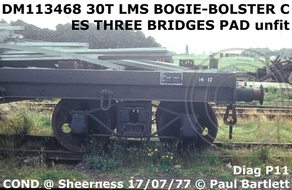 DM113468 BOGIE-BOLSTER C Cond at Sheerness 77-07-17 [3]