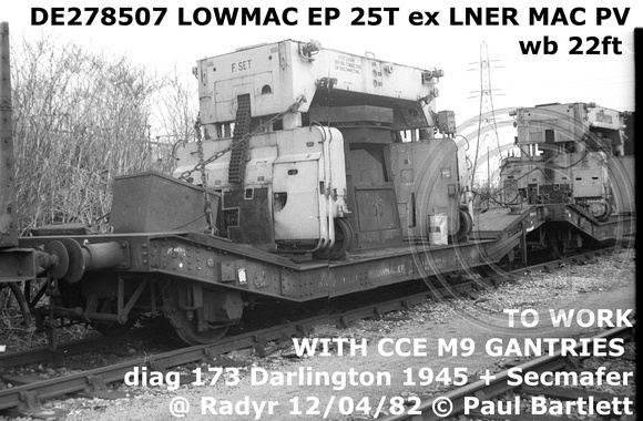 DE278507 LOWMAC EP @ Radyr 1982-04-12