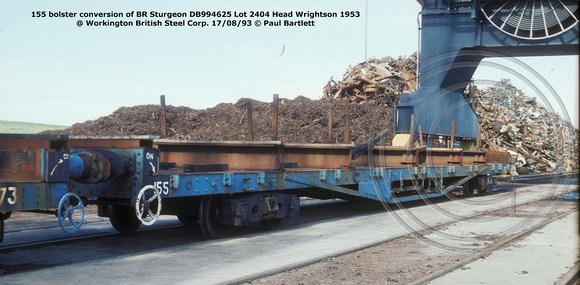 155 bolster conversion of BR Sturgeon DB994625 @ Workington Docks 93-08-17 © Paul Bartlett w