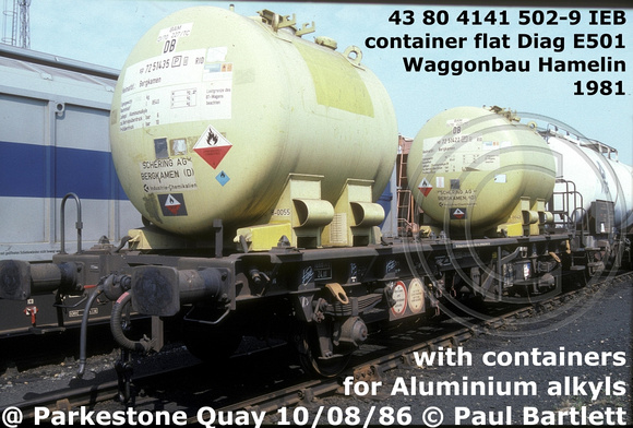 43 80 4141 502-9 IEB Container flat Diag E501 @ Parkestone Quay 86-08-10[1]