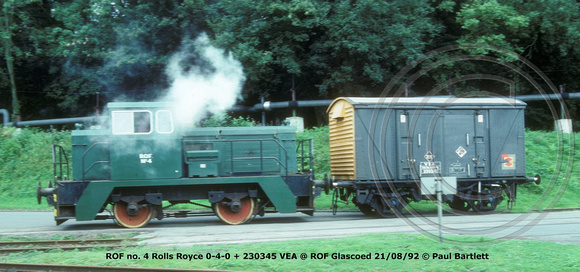 ROF no. 4 Rolls Royce 0-4-0 @ ROF Glascoed 92-08-21 � Paul Bartlett w