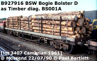 BR Bogie bolster D Timber wagons BSW BSR