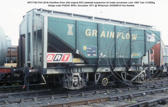 BRT7783 PAA Grainflow ex Grain @ Whitemoor 89-06-24 � Paul Bartlett w