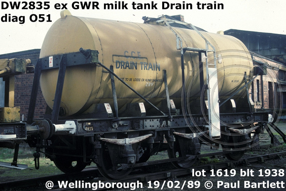 DW2835 ex GWR Drain train diag O51
