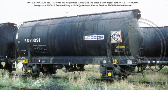PR70091 50t GLW Hargreaves Group @ Swansea Railcar Services 86-08-26 � Paul Bartlett W