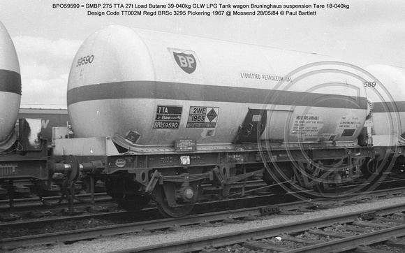 BPO59590 = SMBP 275 TTA LPG Tank wagon @ Mossend 84-05-28 � Paul Bartlett w