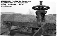 NCB40229 Tar Tank Wagon BRW 480A Chas Roberts 12/1950 Cwm Coke Works 87-04-23