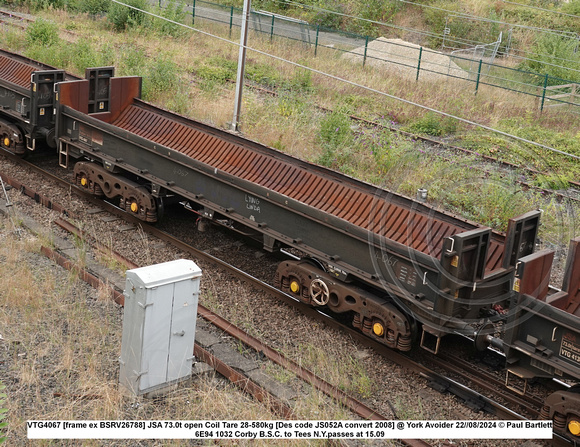 VTG4067 [frame ex BSRV26788] JSA 73.0t open Coil Tare 28-580kg [Des code JS052A convert 2008] @ York Avoider 2024-08-22 © Paul Bartlett w