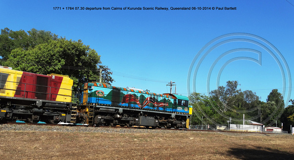 1771   1764 07.30 departure from Cairns of Kurunda Scenic Railway, Queensland 06-10-2014 � Paul Bartlett DSC07274