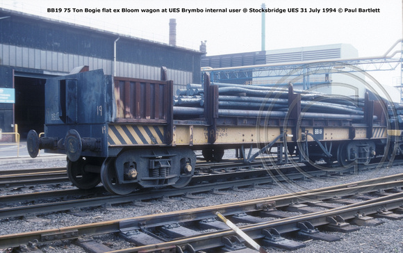 BB19 Bogie bolster internal user @ Stocksbridge UES 94-07-31 © Paul Bartlett [1w]