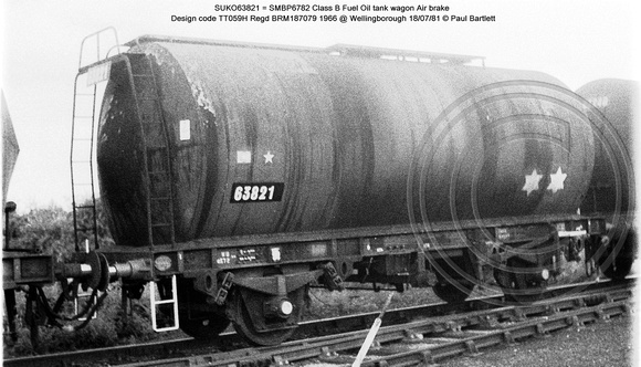 SUKO63821 = SMBP6782 Class B tank Air brake @ Wellingborough 81-07-18 � Paul Bartlett w